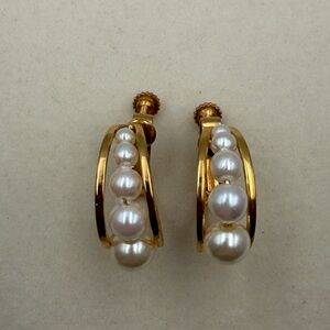 Napier Gold and Pearl Earrings